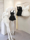 Cute A Line Straps Little Black Dress Party Dresses Short Formal Homecoming Dresses Night Chic Elegant Short Dresses Cocktail Dress 16th Birthday Outfits Tulle Hoco Dresses HZ1121