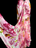 Vintage Mermaid Sweetheart Pink Chiffon Floral Backless Long Prom Dresses Party Dress 18th Birthday Outfits Graduation Dresses HZ1121